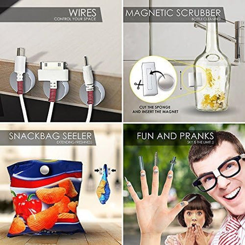 DIYMAG 200PCS Refrigerator Magnets Premium Brushed Nickel Fridge, Office Magnets, Silver, 6X3 mm...