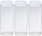 Silicook Clear Plastic Jar, Set of 3-40oz, Square Shaped, Transparent, Food Storage Container, Kitchen & Household Organization for Dry goods, Spi...