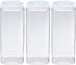 Silicook Clear Plastic Jar, Set of 3-40oz, Square Shaped, Transparent, Food Storage Container, Kitchen & Household Organization for Dry goods, Spi...