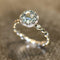 925 Silver Women's Ring Round Gem Sapphire Topaz Zircon Single Stone Engagement Wedding Anniversary Ring Bridal Gift Cozy Ring...
