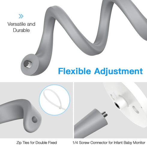 Adjustable Crib Mount for Infant Optics DXR-8/Pro/Motorola Baby Monitor, Versatile for Infant Optics Baby Monitor Versatile Twist Holder Without T...