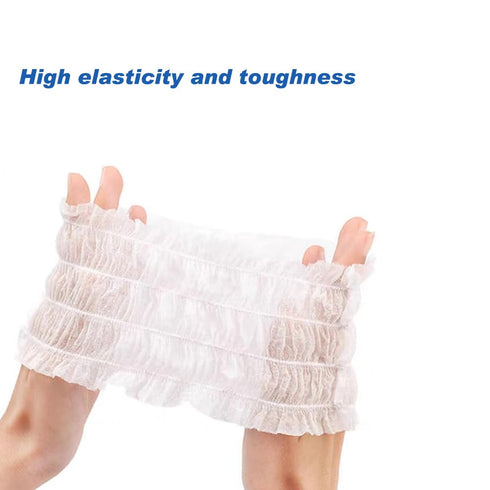 100 Pieces Disposable Headbands Spa Stretchable Headband Skincare Headbands for Women Soft Non Woven Facial Spa Head Bands White...