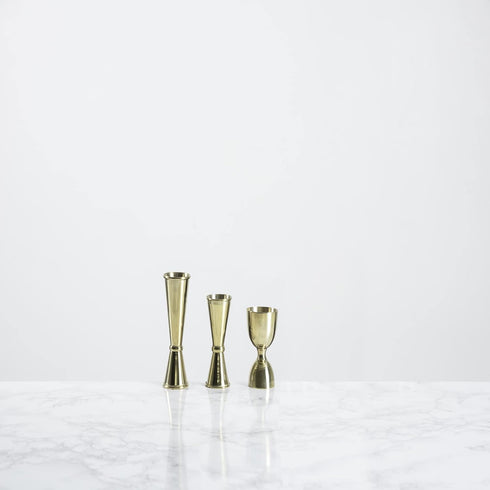 Viski Japanese Style Double Jigger for Cocktails, Bar Kit Essential, 1oz and 2oz with Interior Measurements, Gold...