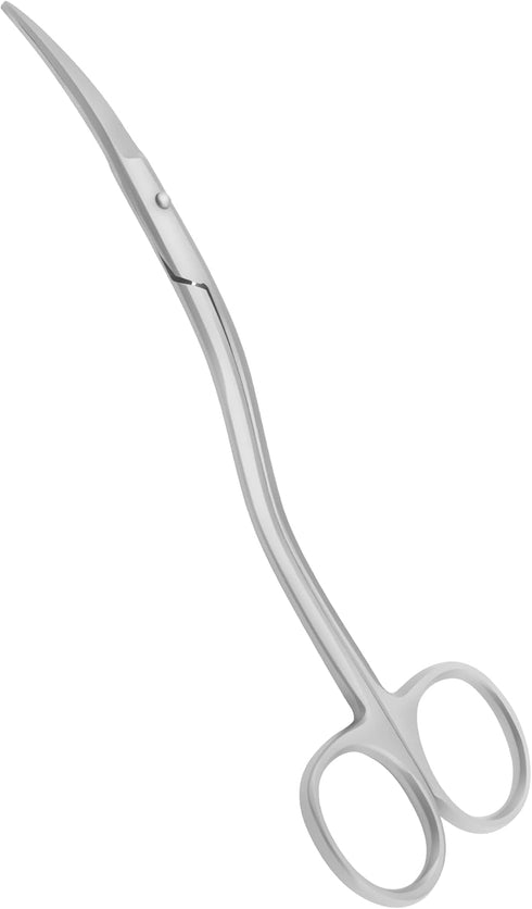 Applique Long Thin Needlepoint Blade 6.1 Inch - Double Bent Curved Offset Handle Scissors with Pouch Sleeve for Embroidery, Fabric, Thread, Knitti...