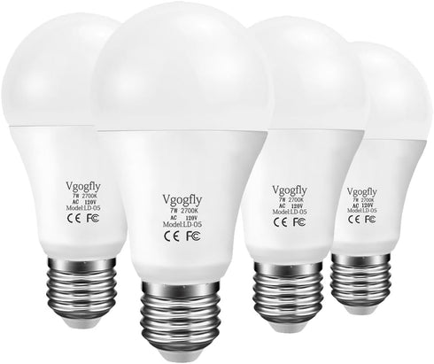 Vgogfly Dusk to Dawn Light Bulb Smart Sensor Lighting Lamp 7W E26/E27 Automatic On/Off, Indoor/Outdoor Yard Porch Patio Garage Garden 2700K(Warm W...