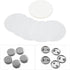 Tnfeeon 100 PCS Circle Mylars, Button Parts Metal with Clip Pin Top & Bottom Plastic Cover Film Button Maker Parts (75MM)...