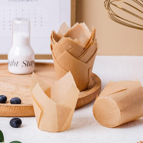 300PCS Tulip Parchment Cupcake Liners Standard Baking Cups Muffin Wrappers Perfect for Baking, Birthday Parties, Weddings, Baby Showers, Bakeries,...