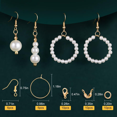 TsMADDTs Pearl Beads for Bracelets, Bracelets Making Kit with Pearl Beads for Jewelry Making Gold Spacer Beads for Adults Girls DIY Friendship Bra...