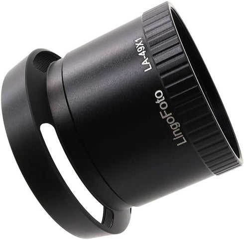 Metal LA-49X1 Lens Adapter Tube with 49mm Lens Hood for Leica X1 X2 Digital Camera Black...