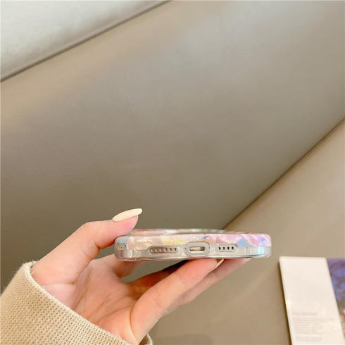 Jusy Oil Painting Flower Compatible with iPhone 11 Pro Max Case, Colorful Retro Floral Cute Curly Wave Frame Women Girls Cover for Apple 11 Pro Ma...