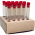 16x125mm Plastic Test Tube Set with Caps and Rack, Polypropylene, Natural Tubes, Red Caps, and Cardboard Rack, Karter Scientific (Pack of 25)...