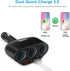 Rocketek 3-Socket 2-Port USB Quick Charge 3.0 Car Charger Splitter Adapter,120W 12V/24V DC Outlet Multi Socket Car Cigarette Lighter Splitter QC3....