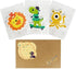 3pcs Compressed Wood Pulp Sponge Scrubber, Cute Cartoon Dual-Sided Reusable Dish Washing Cleaning Sponges Brush, with lanyard, Individually Packag...
