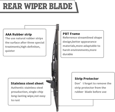 (Set of 2) HODEE Replacement For Toyota Sequoia 2008-2020,Rear Wiper Blade Kit Set,Rear Wiper Accessories Parts,Wiper Blade for Back Windshield Wi...