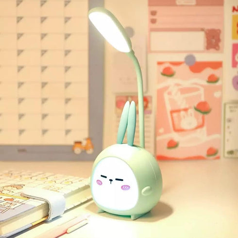 Portable LED Desk Lamp with Night Light Cute Bunny Foldable USB Charge Reading Light for Bedroom Kids Bedside Study (Green)...