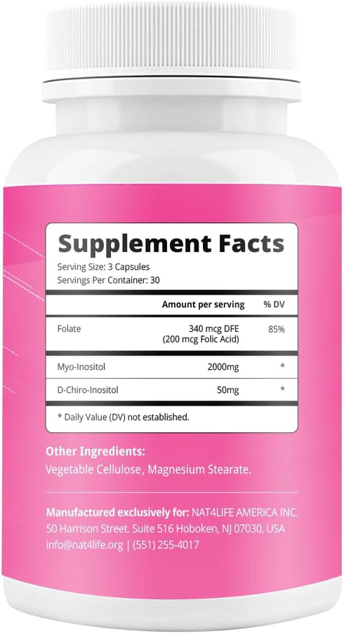 BeLive Myo-Inositol & D-Chiro Inositol Capsules - 90Ct I Inositol Supplement with Folic Acid Supplements for Woman, Optimal 40:1 Ratio (1)...