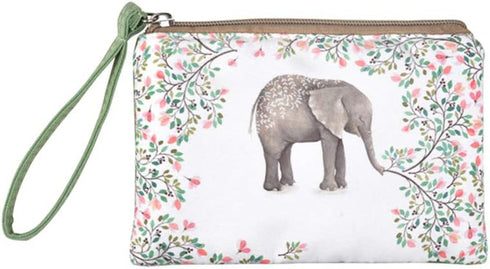 Rantanto Small Cute Cash Coin Purse, Canvas Change Purse, Kawaii Coin Pouch With Handle Christmas Gift For Women Teenager Girls (BG0001 Flower Ele...