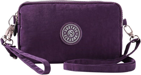 3 Layers Zipper Wallet Handbag Nylon Crossbody Shoulder Bags Storage Purse Mini Cellphone Pouch Case Wrist Bags...
