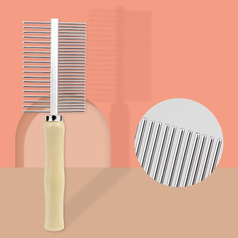 Professional Metal Dog Grooming Comb | 3 PCS Wooden Handled Pet Comb for Dogs and Cats | Removes Tangles, Dematting, Detangling | Great for Matted...