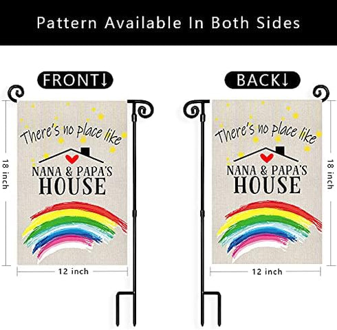 Welcome Garden Flags Yard Lawn Double Sided Home Decor Summer Yard Flag There's No Place Like Nana&Papa's House Porch Patio Backyard Outdoor House...