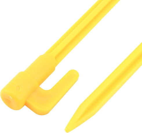 20pcs Heavy Duty Plastic Landscape Edging Stakes Plant Support Lawn Stake Durable Tent Pegs Spike Hook for Outdoor Activities Garden Camping Yello...