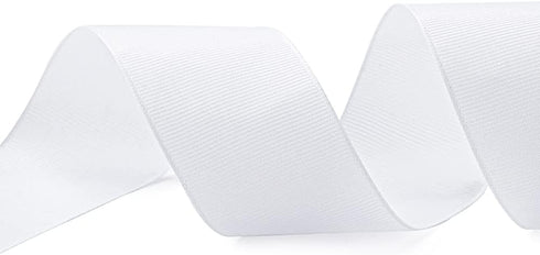 LIUYAXI 2" X 50 Yards Solid White Grosgrain Ribbon, Perfect for Crafts, Wedding Decor, DIY Hair Accessories, Sewing, Gift Package Wrapping and Mor...