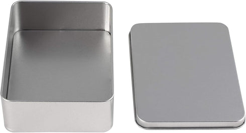 Juvale 6-Pack Silver Metal Cookie Tins with Lids - Small Rectangular Tin Boxes for Gift Giving, Home Organization (4.9x3.7x1.6 In)...