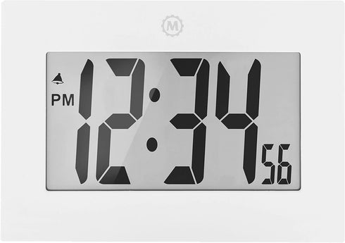 MARATHON Large Digital Wall Clock with 8” Display, White - Easy to Read...