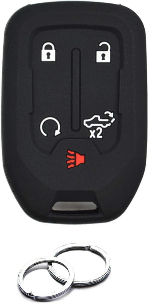 1PCS Compatible with Chevy Chevrolet Silverado GMC Sierra 1500 2500 HD 3500 HD Silicone Smart Key Fob Cover Case Protector Truck Accessories Fob H...