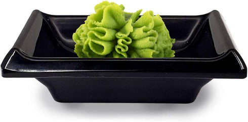 Happy Sales, Melamine Sauce Dipping Bowls, Sauce Dishes, Set of 4 pc Tetragon (Black)...