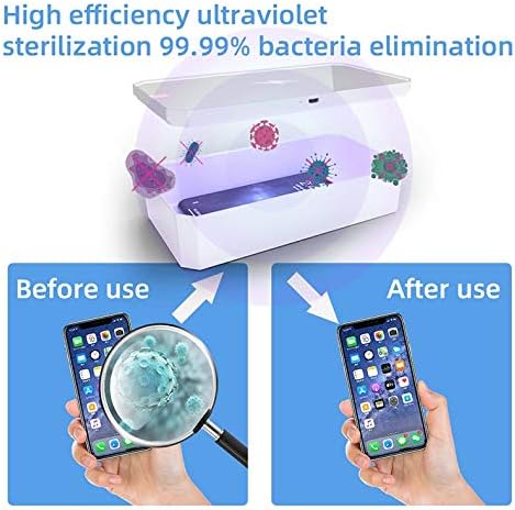CarbonKlean UVKlear - UVC Sterilization Kit with Wireless Charger, Removable Mobile Cosmetics Mirror and UV Sanitizer - Pink...