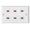 6 Port Buckle Free Welding USB Type-A/USB Type-C Wall Outlet Panel, Disscool Type C Wall Outlets with USB Ports White Compatible with iPhone/Samsu...