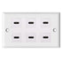 6 Port Buckle Free Welding USB Type-A/USB Type-C Wall Outlet Panel, Disscool Type C Wall Outlets with USB Ports White Compatible with iPhone/Samsu...