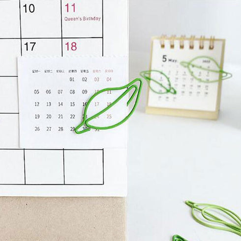 TEHAUX 30pcs Mini Paper Clips, Leaf Paper Clip Small Paper Clip Stationery Clips Office Paperclips File Clips Paper Clip Bookmark Clip for Office ...