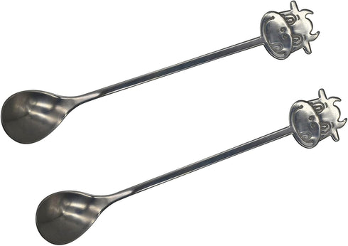 Maydahui 2PCS Cow Spoon 5.9inch 18/10(304) Stainless Steel Coffee Spoon Cartoon Animal Dessert Spoon Tableware Kitchen Tools for Sugar Tea Drink I...