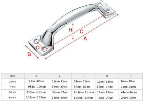 DayCount® Pack of 20 Silver Tone Stainless Steel Pull Handles Grips Grab Handle Silver Utility Pull for Windows Doors (5-inch)...