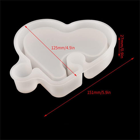 Silicone Assembled Storage Box Resin Casting Molds, Round Square Heart Shaped Jewelry Snack Storage Box Silicone Moulds, Crystal Epoxy and DIY Pol...