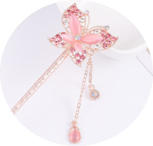 Retro Chinese hairpin The Chinese ancient headdress hairpin hairpin is simple. The flower hairpin is designed for female girls' long hair with bea...