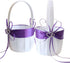 2PCS Purple Flower Girl Basket Double Heart Rhinestone Elegant For Wedding Ceremony Party Favor...