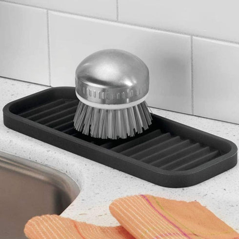 Small Silicone Heat Resistant Mat for Curling Iron, Heat Pad for Hot Hair Tools, Kitchen Sink Organizer Tray and Sponge Holder for Bathroom Counte...