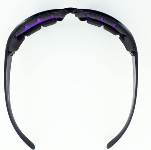 Global Vision Chicago Padded Riding Glasses (Black Frame/Purple Lens)...