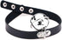 Multicolor PU Simulated Leather Silver-tone 4cm Large Bell Pendant Neckband Choker Necklace...