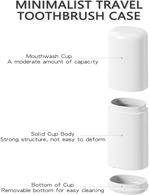 Toothbrush Travel Case, Portable Tooth Brush Holder and Toothpaste Cover, Plastic Travel Toothbrush Cup with Cover, Compact Storage Container for ...