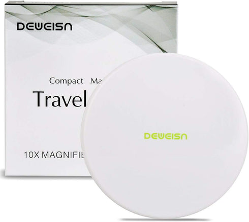deweisn Magnifying Compact Cosmetic Mirror Elegant Compact Pocket Makeup Mirror, Handheld Travel Makeup Mirror with Powerful 10x Magnification and...