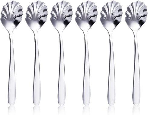 Csinos 304 Stainless Steel Spoon Shell Shape Flatware Spoon Set...