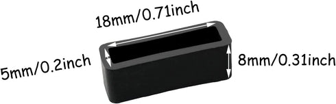 Honbay 4PCS 18mm Rubber Replacement Watch Band Loops Silicone Watch Strap Keeper Retainer Holder Ring...