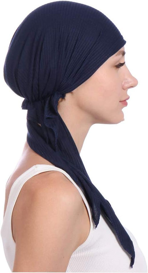 Womens Turban Chemo Hat Head Scarves Slip-On Pre-Tied Headwear Bandana Sleep Hair Cover...