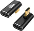 AuviPal 90 Degree USB C Adapter (2 Pack), 40Gbps USB C Male to USB C Female Right Angle Connector Extender for MacBook, iMac, iPad, Meta Quest, Ta...