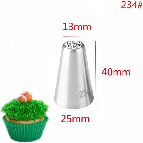 beyonday 3pcs Grass Cream Icing Nozzles Cupcake Practical Cream Piping Nozzle Tips Stainless Steel Pastry Tips Grass Fury Cake Decorating Tool (Si...