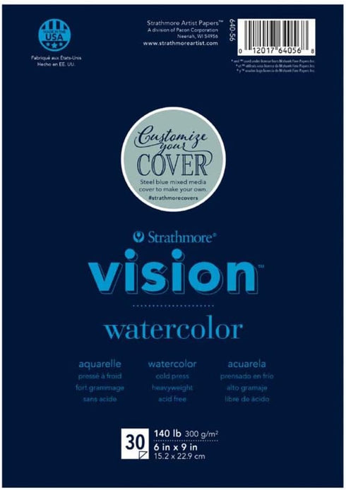 Strathmore Vision Cold Press Watercolor Pad 6"X9"-140lb, 30 Sheets -62640560...